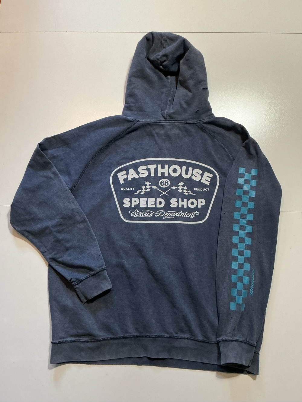 Fasthouse Speed Shop Service Department Checkered Graphic Pullover Hoodie